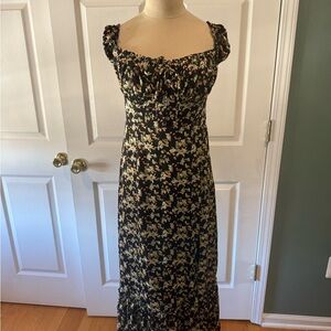 NWOT Urban Outfitters Black Floral Maxi Dress